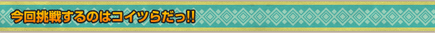 今回挑戦するのはコイツらだ!!